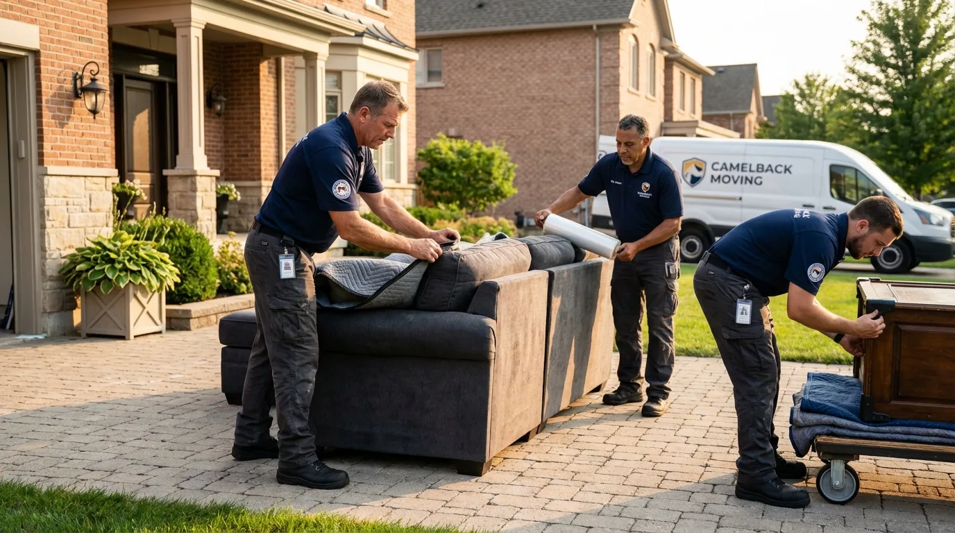 Large estate moving crew wrapping furniture in Zimmerman, MN